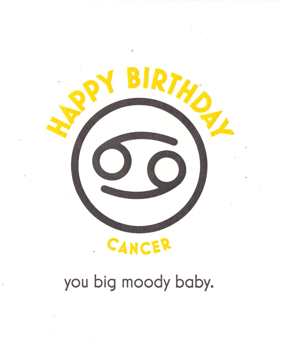 Cancer Birthday LadyPilotLetterpress