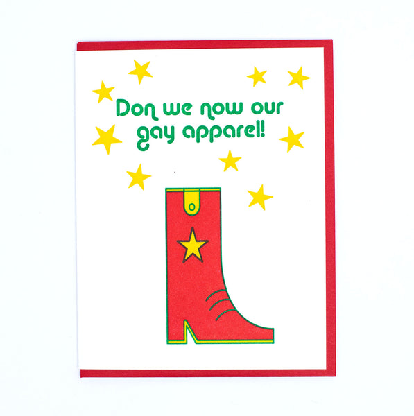 Gay Apparel greeting card