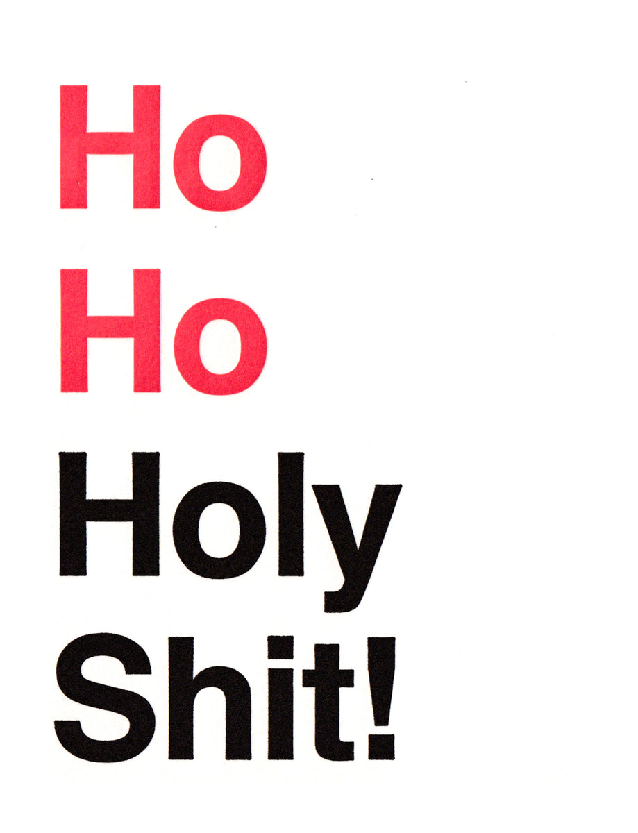 Holy Shit Christmas Lady Pilot Letterpress Greeting Cards