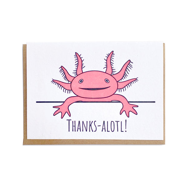 axolotl mtg card Axolotl Thanks Greeting Card – LadyPilotLetterpress